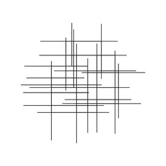 Abstract geometric composition with intersecting thin black lines. Minimalist modern vector background pattern.