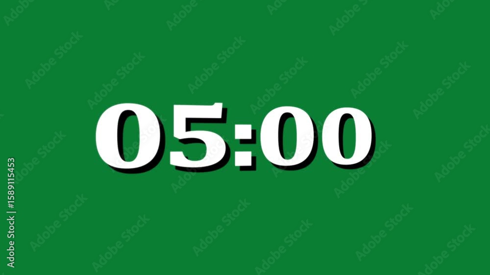 Poster countdown timer from 5 minute to 2 minute suitable for presentations, educational. the minimalist de
