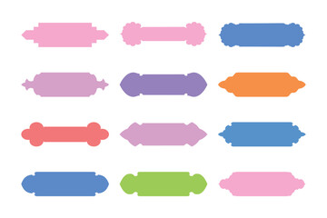 Horizontal Badges Frame Glyph  - SET 12