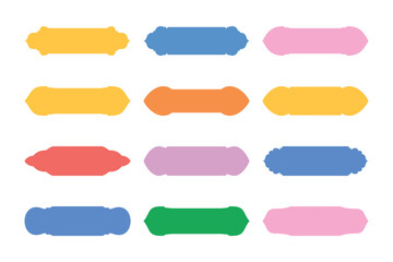 Horizontal Badges Frame Glyph  - SET 12