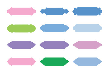 Horizontal Badges Frame Glyph  - SET 12