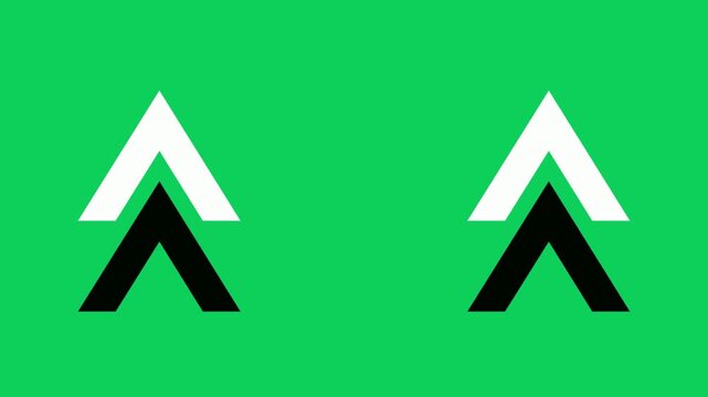 The animated arrow in the green screen.