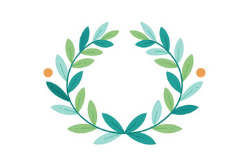 Artistic Foliage Wreath With Flat Cartoon
