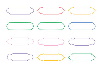 Obraz premium Horizontal Badges Frame Linear Design outline - SET 12