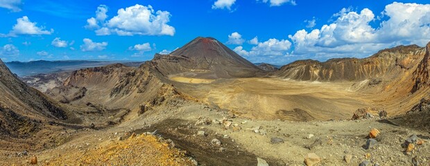 Mount Ngauruhoe and volcanic valley