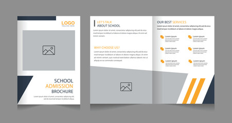 education admission trifold brochure template, flyer template, social media post. school trifold brochure design, kids academy template
