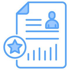 Perfomance Review Blue Icon