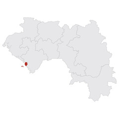 Guinea map set. Map of Guinea with capital city Conakry