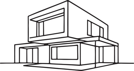 Continuous one line art illustration of modern house  © Mohaiminul