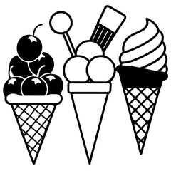set of ice cream