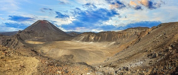 Scenic volcanic landscape in Tongariro