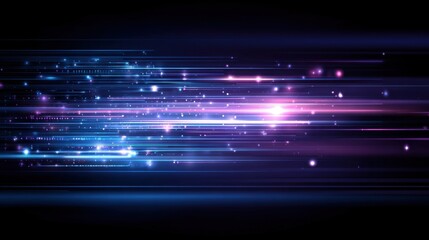 Vibrant Abstract Light Streaks in Deep Space With Dynamic Glowing Particle Effects.