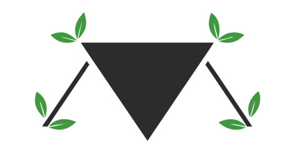 Nature inspired triangle logo design with leaves for eco friendly brand identity and business icon needs