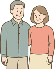 노부부, 따뜻한, 미소, 사랑, 연보라, 국민, 사람, 가족, 부부, 사랑, 