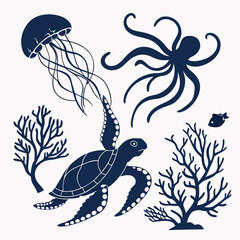 sea turtle vector illustration