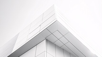 Fototapeta premium Minimalist Architecture with Clean White Lines Modern Design Aesthetic