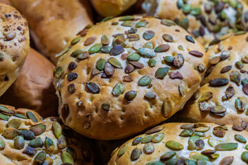 buns fresh with seeds morning pastries for breakfast