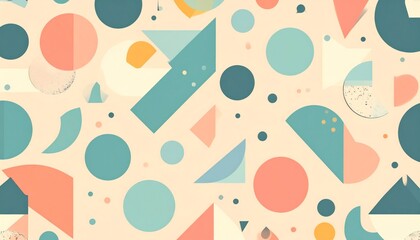 Abstract Memphis Pattern With Pastel Color Forms Shapes and Geometric Elements for Wallpaper Background Design