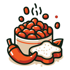 Baked Beans Cartoon Vector Illustration