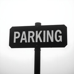 Parking Sign Simple Black and White Indication for Vehicle Access and Space Identification