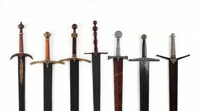 Illustration of various sword designs