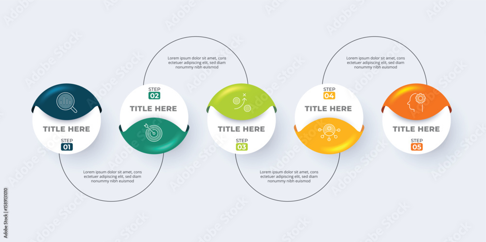 Fototapete loop infographic loop circle diagram. business presentation template.