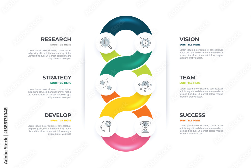 Fototapete loop infographic loop circle diagram. business presentation template.