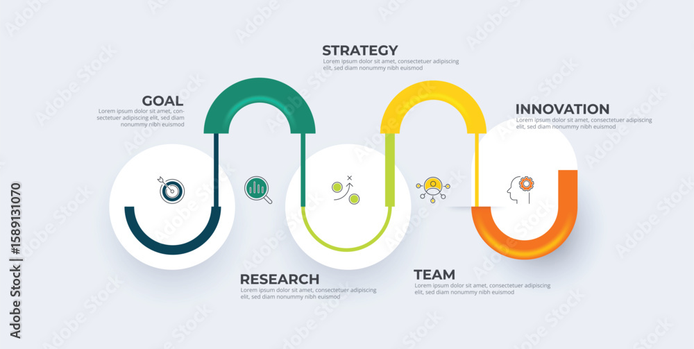 Poster loop infographic loop circle diagram. business presentation template.