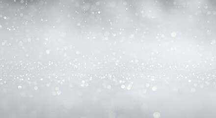 Fototapeta premium Ethereal White Landscape with Subtle Fog, Sparkle, and Bokeh Illumination