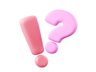 3D Question and Exclamation Marks — Vector Illustration for Help, FAQ and UI 