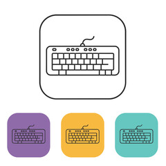 Computer keyboard illustration in colorful square backgrounds  