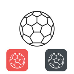 Soccer ball icon in minimalistic design with color variations  