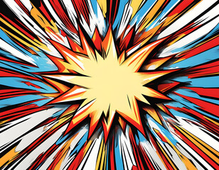 Comic book explosion superhero pop art style radial lines background. Manga or anime speed frame.