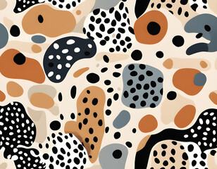Modern Illustration Seamless Background With Leopard Print background