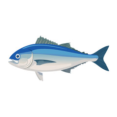 Obraz premium Illustration of a Bluefin Tuna Fish on a Black Background