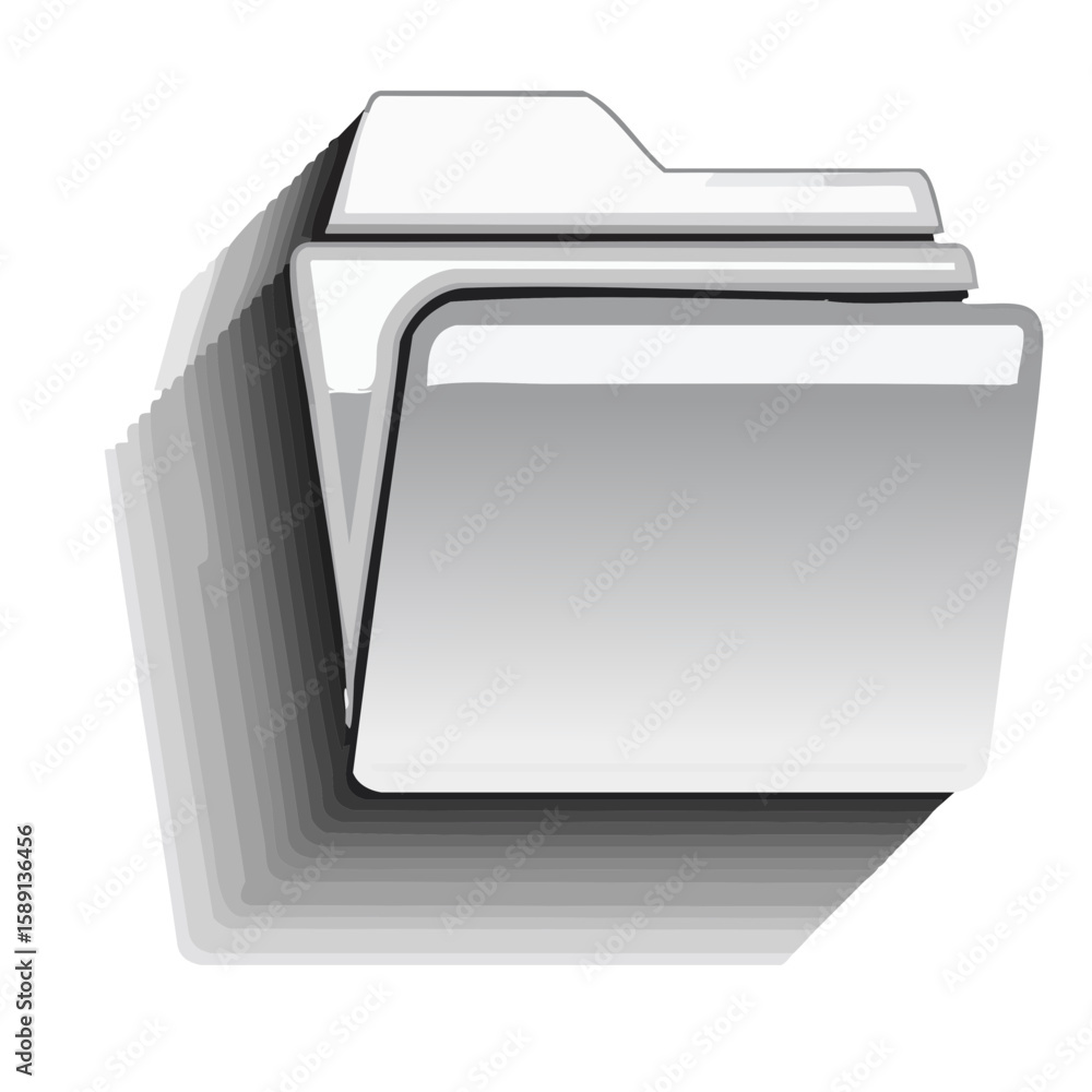 Poster stack of vector document folders symbolizing data management and file organization