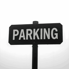 Parking Sign Simple Black and White Indication for Vehicle Access and Space Identification