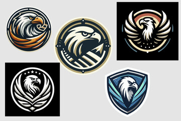 This is a vector image of an eagle head logo, suitable for use in logo designs for security services companies, bodyguards, jackets, fashion, wallpapers, cellphone skins, stickers, posters,
