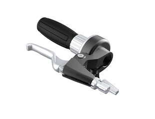 HD Bicycle Brake and Twist-Grip Gear Shifter Assembly: Isolated PNG for Cycling, Sports and Design. Precision Bike Component with Ergonomic Handlebar Grip for Speed Control, Braking and Repair.