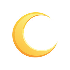 Waxing crescent moon illustration against a black background celestial lunar phase astronomy concept design