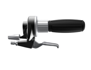 HD Bicycle Brake and Twist-Grip Gear Shifter Assembly: Isolated PNG for Cycling, Sports and Design. Precision Bike Component with Ergonomic Handlebar Grip for Speed Control, Braking and Repair.