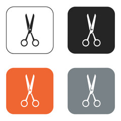 Scissors in various colors on simple background designs  