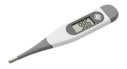 Digital Thermometer Displaying 986 Degrees Fahrenheit Gray and White Design.