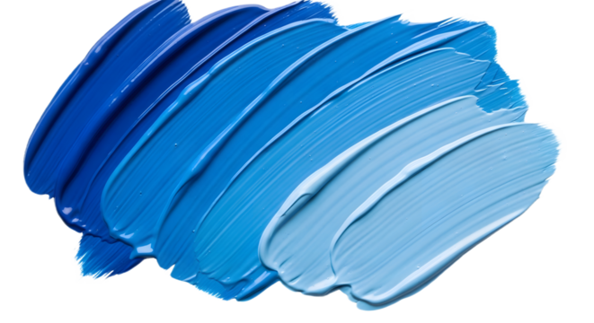 Gradient Blue Paint Swatches Textured Strokes from Dark Indigo to Light Sky.