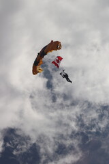 soldier parachuting in the sky
