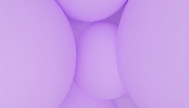 Abstract Composition Of Rounded Soft Purple Shapes In 3D Rendering With Matte Finish