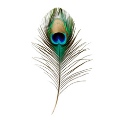 peacock feather isolated on white