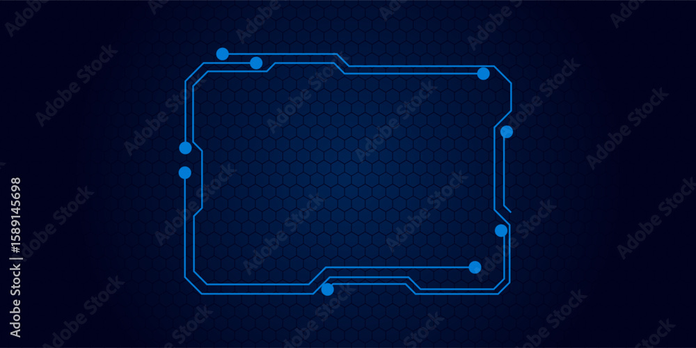 Poster abstract tech sci fi hologram frame template design background