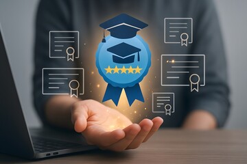 Online education achievement and certification with glowing success