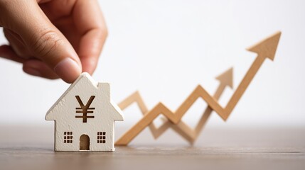 Real Estate Wealth Growth Curve Financial Data Visualization Background for Asset Appreciation Analysis, Investment Reports and Business Presentations